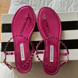 Aquazzura Tequila plexi thong Flat - Fuchsia